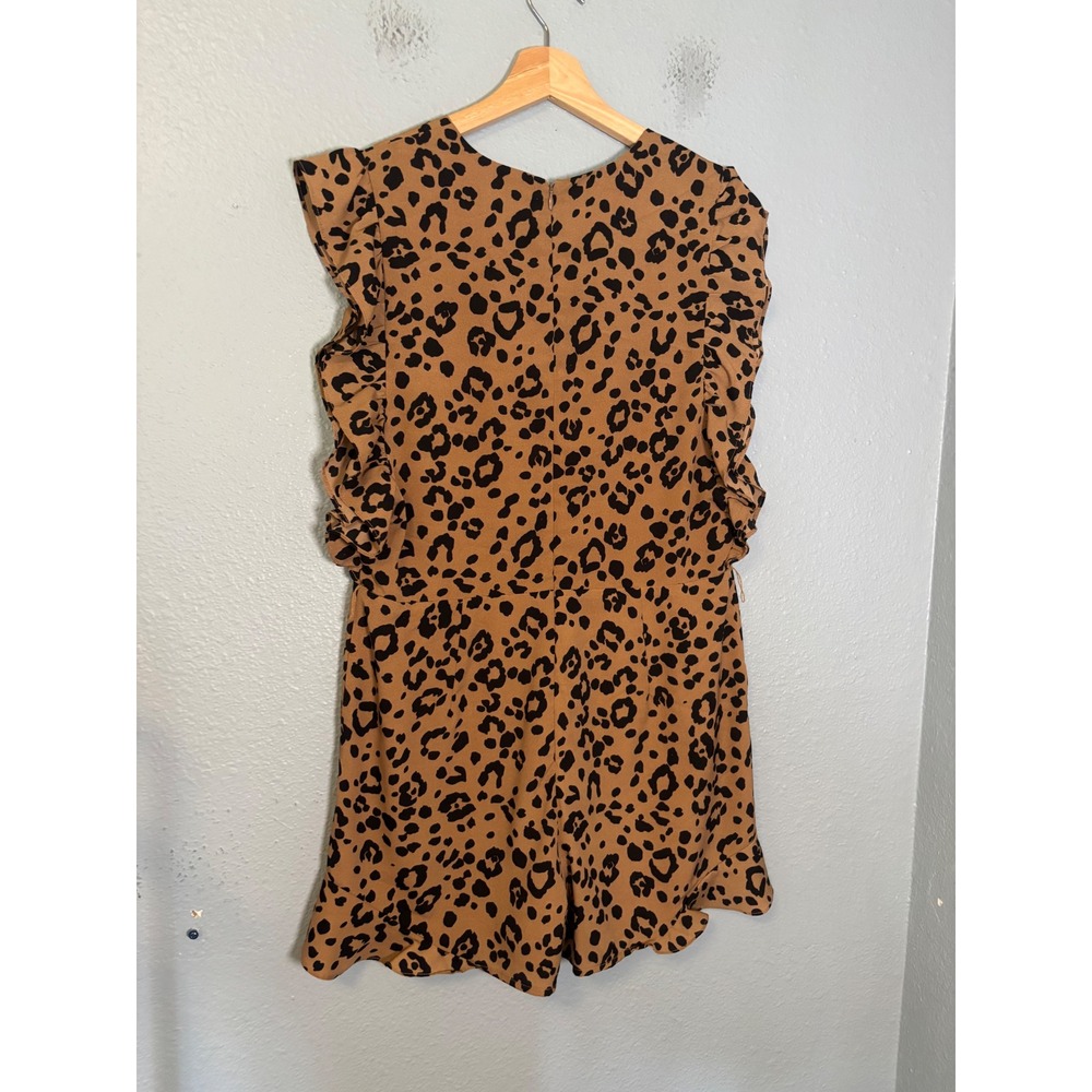 Lovers + Friends Tan Leopard Print Deep V Romper - Picture 8 of 12